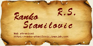 Ranko Stanilović vizit kartica